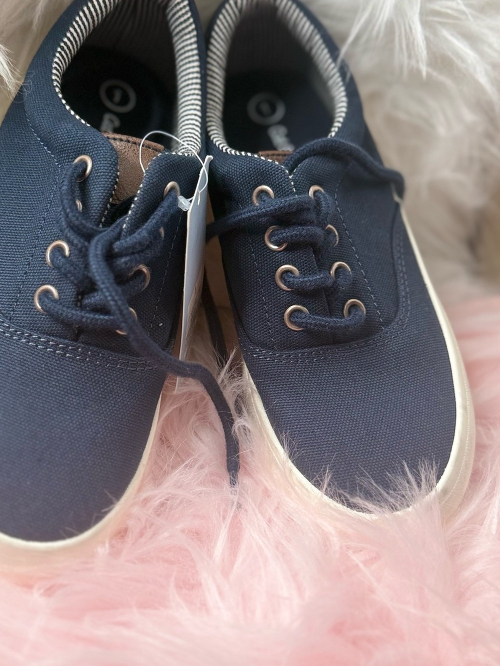Target Navy Canvas Kids Sneakers with White Trim